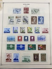 Iceland stamps on Scott album pages, 1962-1971, Mint & Used, Hinged picture