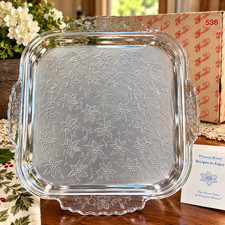 Princess House Fantasia #536 Crystal Serving Tray 14.75” Vintage w/ Box picture