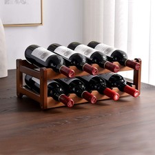 BALANBO Wine Rack Bottle Holder Storage Cabinet Solid Wood Kichen Large Capacity picture