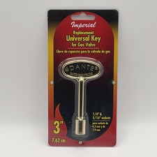 3 Inch Universal Gas Valve Key Fits Multiple Sizes Imperial 1/4” & 5/16” Sockets picture