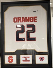 Mike Powell Signed Syracuse Orange #22 Jersey Framed 2x National Champion COA picture