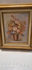 ORIGINAL FLORAL STILL LIFE OIL PAINTING SIGNED BY ROBERT COX picture