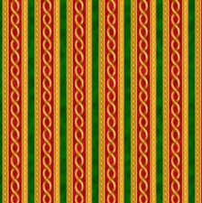 Christmas Stripes Red Green on Gold 100% Cotton Price per Yard picture