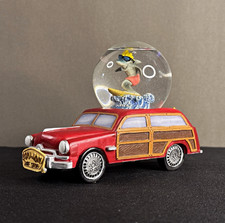 Ron Jon Surf Shop Surfing Beach Dolphin Car Snow Globe Glitter Water Glass NEW picture
