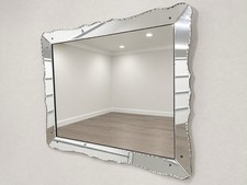 Vintage Mid-Century Deco French Style scalloped Mirror picture