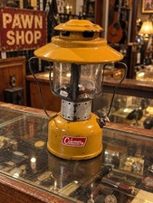 VINTAGE COLEMAN GAS LANTERN 228F GOLD BOND YELLOW 1972 6 72 DUAL MANTEL ANTIQUE picture