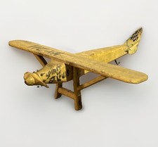 Antique Folk Art Painted Wooden Spirit of St Louis Charles Lindbergh Airplane picture