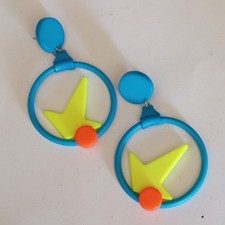 80s Retro Memphis Style Geometric Drop Earrings picture