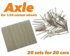 1:64 Adjustable Long Axle and Pin for custom Hot Wheels rims - 20 sets (AP2-20) picture