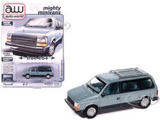 1987 PLYMOUTH VOYAGER VAN ICE BLUE 1/64 DIECAST BY AUTO WORLD 64512-AWSP197 A picture