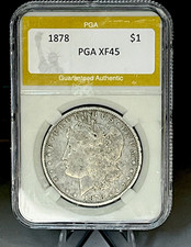 1878 Morgan Silver Dollar $1 0.900 Silver Philadelphia Business Strike PGA XF45 picture