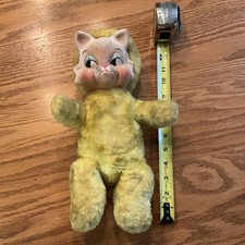 Vintage 50s / 60's Rushton Rubber Face Grumpy Pouty Cat Kitty 13” Plush picture