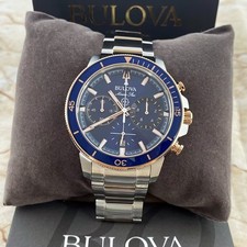 Bulova Marine Star Series C 98B301 Blue Dial Chronograph Men Quartz Watch 45MM picture