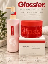 Glossier Body Hero Oil Wash 8.4 Fl Oz + Crème De You Body Butter 7.2 Fl Oz~New picture