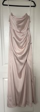 Azazie Leonis Mermaid Bridesmaid Dress Blushing Pink Stretch Satin Size A2 picture