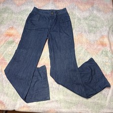 Vintage 70s Maverick Blue Bell Bell Bottom Flare Jeans Women’s 15/16 TALON USA picture