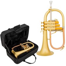 AUROSUS FH-8390 JAZZ Bb Flugelhorn Matte Brass Heavy Caps Trigger w/ Light Cas picture