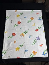 VTG Spring Flowers Thin Terry Cloth Oversized Beach Picnic Towel 52”x64” picture