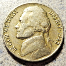 1942-P Type 1 Jefferson Nickel - Circulated -  - 4 Available picture