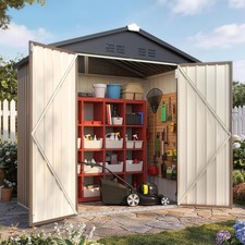 4' x 6' Outdoor Metal Storage Shed, Heavy Duty Garden Tool Shed with picture