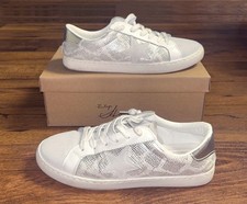 Vintage Havana Carla Croco Star Sneakers, White/Silver/Grey, 8.5 - NEW In Box picture