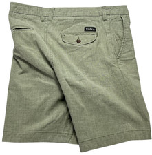 Vissla Shorts Mens 34 Green Chino Cotton Stretch Flat Front Summer Casual picture