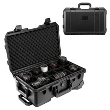 Waterproof Rolling Hard Camera Case,Hard Protective Case with Padded Dividers picture