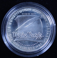 1987-S US Constitution 200th Anniversary Silver Dollar Commemorative Proof 90% picture