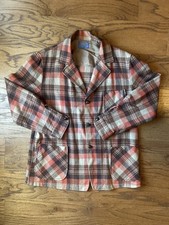 Vintage 60’s Pendleton Chore Jacket Blazer Coat Tan Plaid Mens Large L picture
