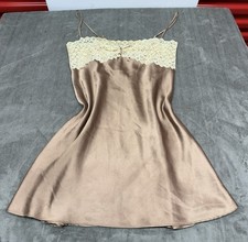 Vintage Valentino Intimo Lace Satin Slip Dress Saks Fifth Avenue S Brown picture