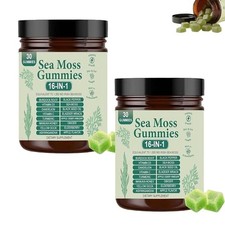 16 in 1 Organic Sea Moss Gummies | Irishmoss Extract 6000Mg | Green Apple Flavor picture