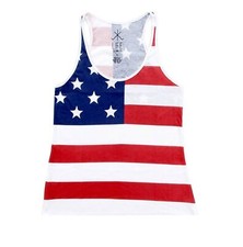 Juniors United States of America Patriot USA American Flag Cosplay Tee Tank Top picture