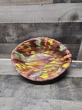 Mexican Oaxacan Dripware Ribbed Bowl 1930's -60's picture