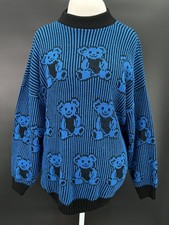 Vintage Adele Knitwear L ? Women’s Sweater Teddy Bear Pullover 1980s 80s picture