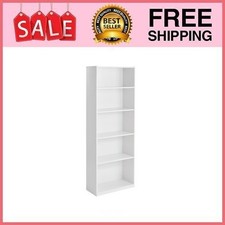 Mainstays 5-Shelf Bookcase with Adjustable Shelves, White picture