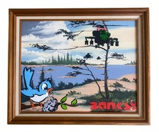 Banksy Rare Large Dismaland Painting 2015 with  paperwork picture