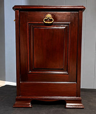 Antique Edwardian Mahogany Coal Purdonium Scuttle w/ Tilt Mechanism c1910 picture