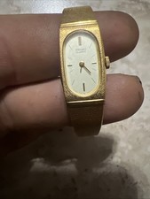Seiko Vintage Women's Watch 1F20-5C90 Small Dainty Wristwatch Gold  picture