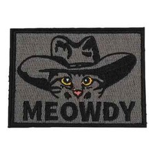 Meowdy Embroidered Patch Cute Funny Animal  Hook And Loop For Bags Hats Etc. picture