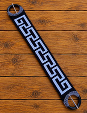 Black White Western Horse Cinch Belt Cincho Charro Greca Charreria 38