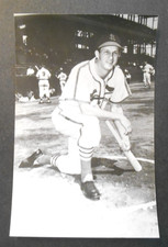 Vintage STAN MUSIAL Kneeling W/Bat On Deck Circle St. Louis Cardinals Postcard picture