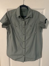 Columbia Omni-Shade Green Vented Breathable Short Sleeve Shirt Women's Medium picture