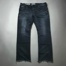 Affliction Gage Jeans Mens 40 x 30 Black Wash Straight Leg Stretch Denim picture