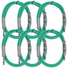 SEISMIC AUDIO New 6 PACK Green 1/4