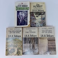 J.R.R. Tolkien The Lord of the Rings, Silmarillian & Hobbit 70s White Ballantine picture