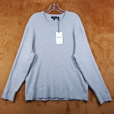 THEORY Sweater Mens XXL Grey Pullover Crew Ribbed Knit RILAND $225 picture