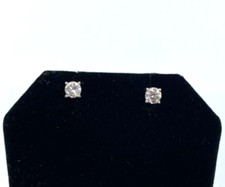 WOW----14k White Gold Diamond Stud Earrings picture