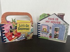 Vintage Chubby Playskool Boardbooks 1964 Let’s Go Shopping, This Is My House picture