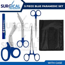 5 Piece BLUE Paramedic Set With Case - Diagnostic EMT Nursing EMS Emergency picture