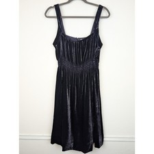 Anthro Odille Dress Silk Velvet Babydoll Whimsigoth Fairy Grunge Blue Size 10 picture